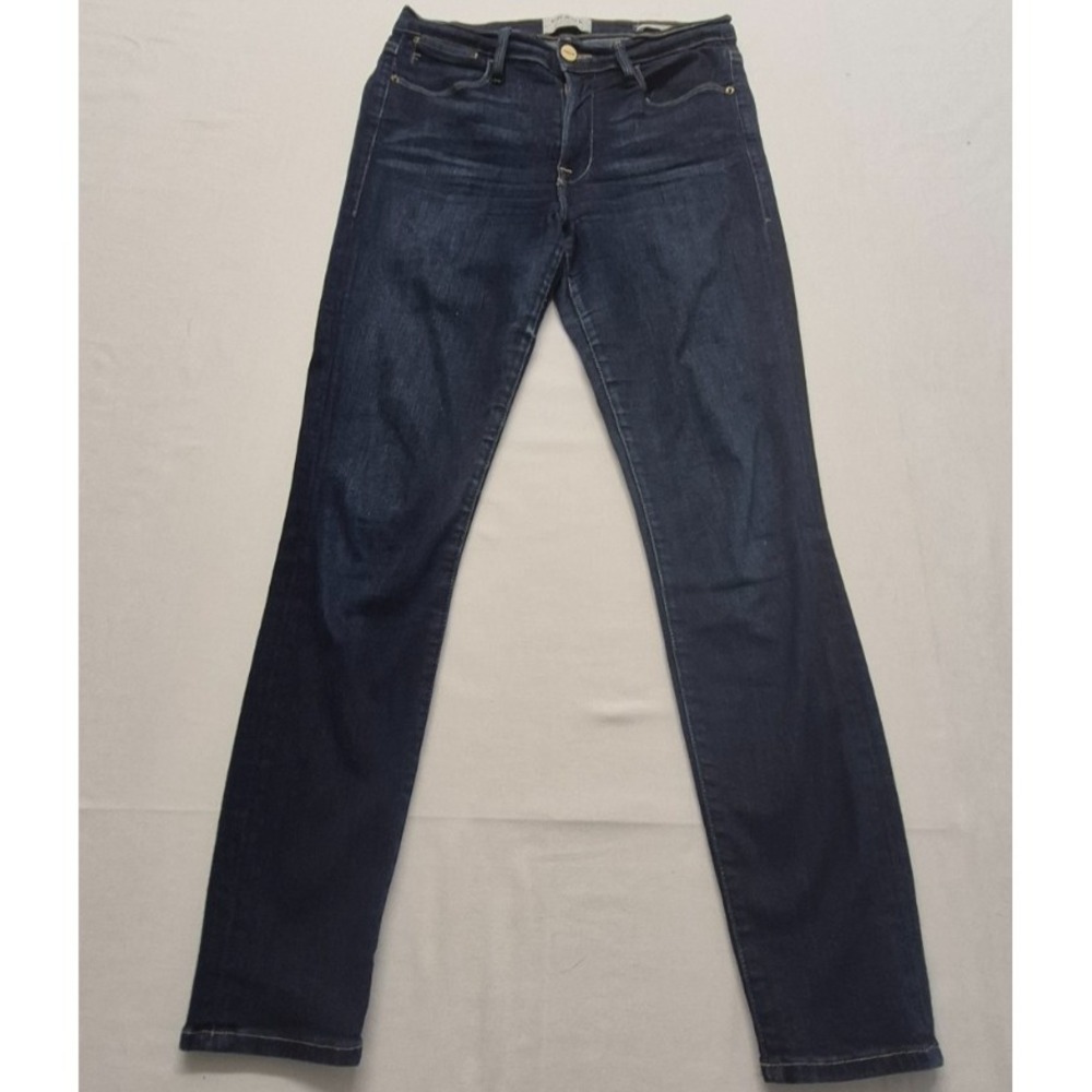 Frame Women's denim blue jeans Le High Skinny Crop sz. 27 dark wash made in USA‎